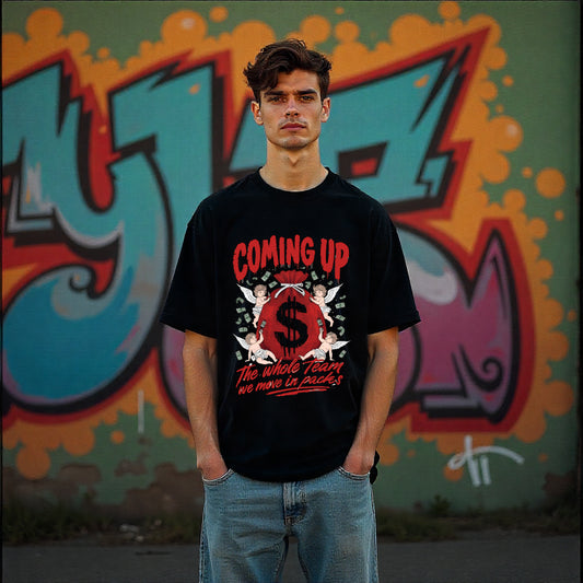 Coming Up Oversized T-Shirt – Angel Money Drop (Unisex)