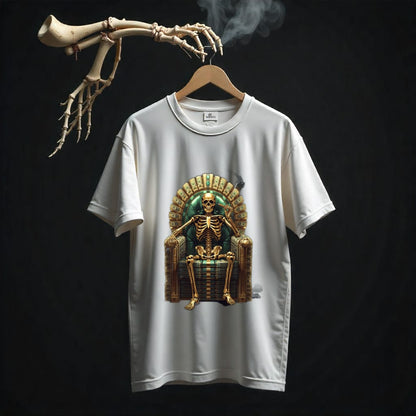 Golden Throne Oversized T-Shirt – Skeleton King Streetwear Tee  (Unisex)