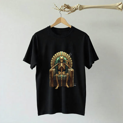 Golden Throne Oversized T-Shirt – Skeleton King Streetwear Tee  (Unisex)