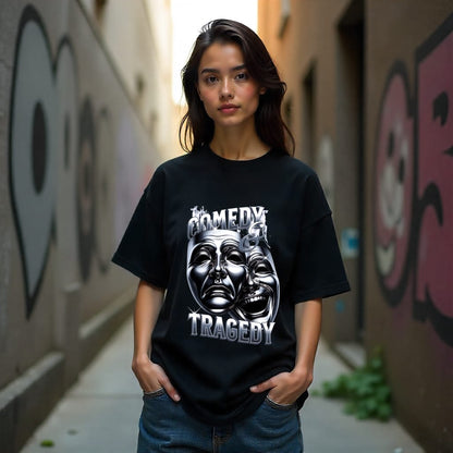 Comedy & Tragedy Oversized T-Shirt  (Unisex)