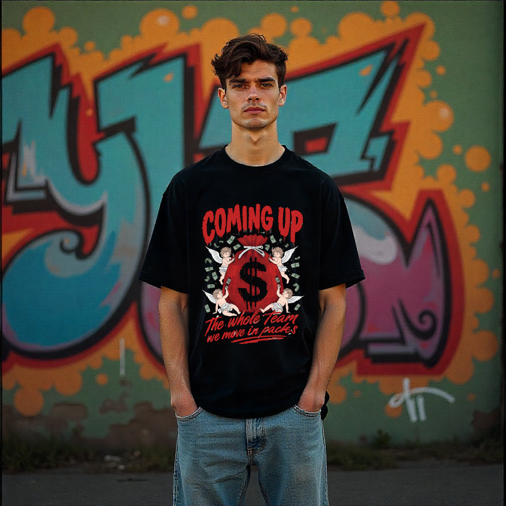Coming Up Oversized T-Shirt – Angel Money Drop (Unisex)